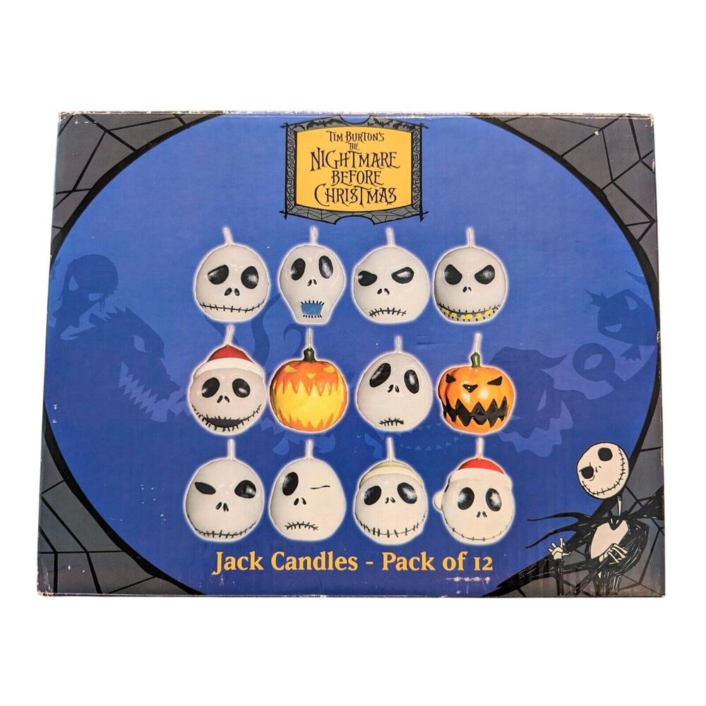 Vtg NECA Nightmare Before Christmas Jack Skellington Candles (12) Halloween NOB